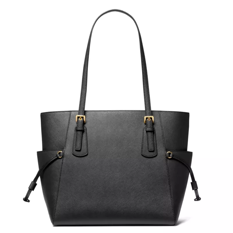 MICHAEL KORS Voyager Damska Czarna Torebka Tote ze Skóry Crossgrain 31x28x15 cm