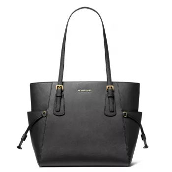 MICHAEL KORS Voyager Damska Czarna Torebka Tote ze Skóry Crossgrain 31x28x15 cm