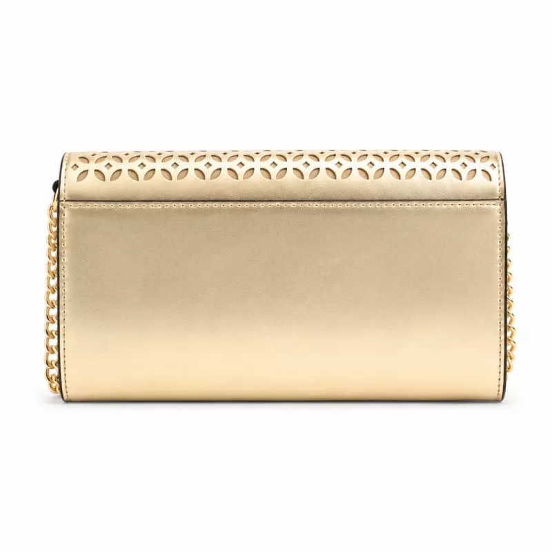 Michael Kors Women's Jet Set Charm Crossbody Bag, Signature Logo Canvas, Gold-Tone Hardware