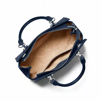 MICHAEL KORS Damska torba na ramię Jet Set Travel 35F5S6AS2LNAV Granatowa skóra Saffiano (29x22x10 cm)