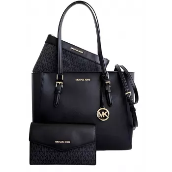 MICHAEL KORS Damska duża torba tote Jet Set Travel ze skóry Saffiano 35R3GCFT3TBLA czarna