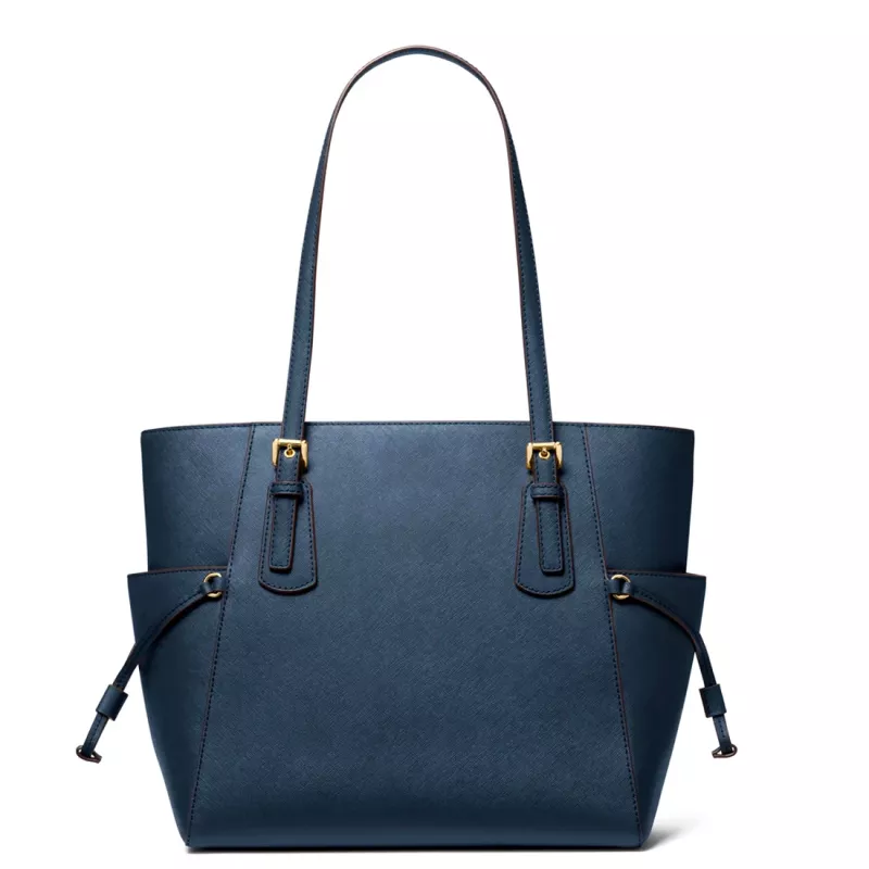 MICHAEL KORS Damska Torba Jet Set Travel ze Skóry Saffiano Granatowa 35S5GV6T7LNAV