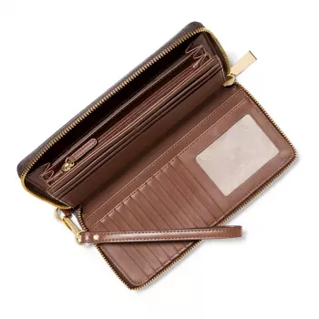 MICHAEL KORS Women's Jet Set Travel Wristlet in Brown Signature Canvas - 35S6GTVE9BBRO