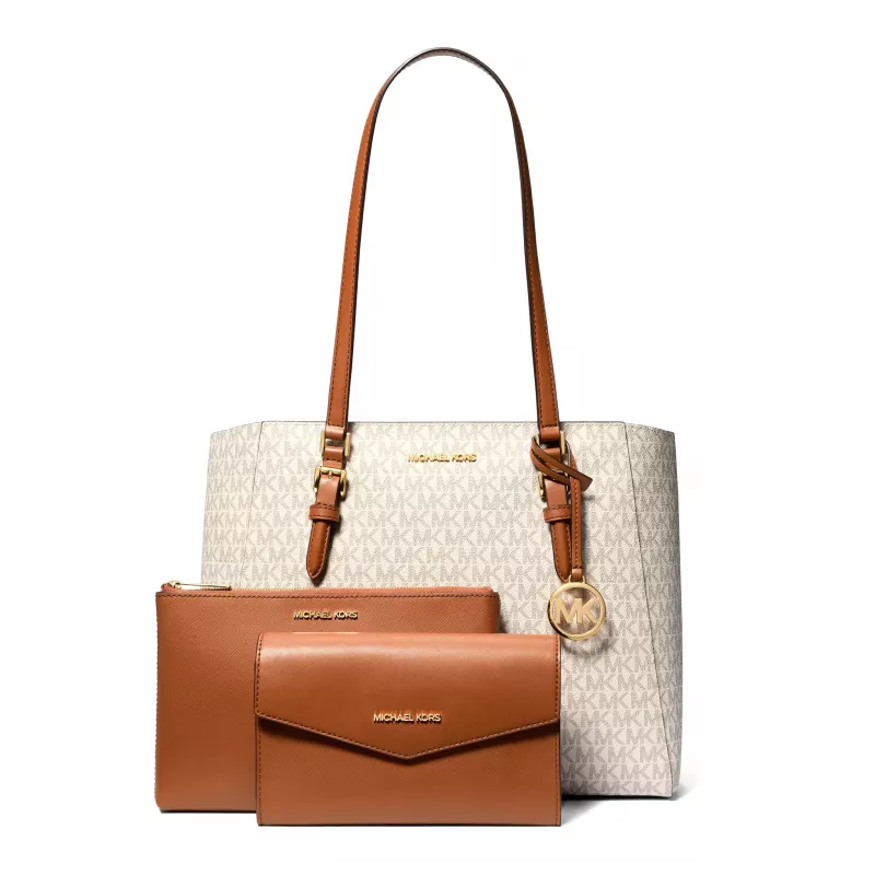 Zestaw torebek Michael Kors Women's Saffiano Leather – Torebka i portfel (Vanilla) – Model 35F3GCFT9TVAN