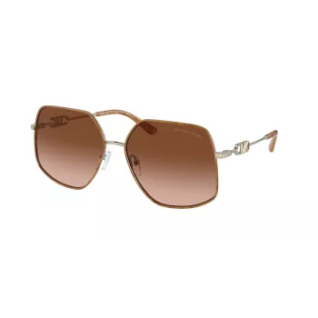 Okulary przeciwsłoneczne Michael Kors damskie MK1127J10143B różowo-złota oprawa metalowa brązowe soczewki gradientowe 59mm