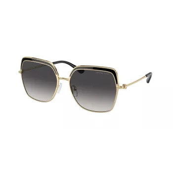 Okulary przeciwsłoneczne Michael Kors dla kobiet MK1141-10148G Różowe Złoto Oprawka Motyl Szare Soczewki Gradientowe 57mm
