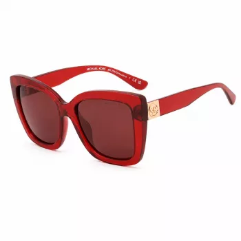 Okulary przeciwsłoneczne Michael Kors dla kobiet MK2267UCHERRY - Oprawka wiśniowa z acetatu, soczewki gradientowe szare, 56 mm