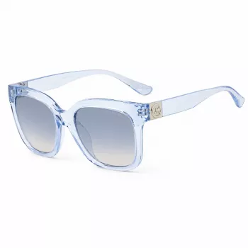Okulary przeciwsłoneczne Michael Kors damskie MK2268UCORNFL - Oprawa acetatowa w kolorze chabrowym, soczewki gradientowe szare, 54mm