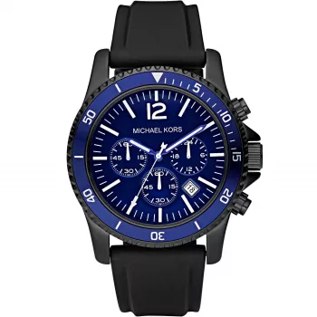 Michael Kors MK8165 Męski Zegarek Analogowy Kwarcowy Chronograf 46mm Czarna Silikonowa