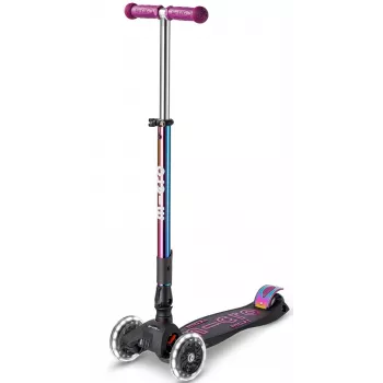 Micro Maxi Deluxe Składana Hulajnoga LED Neochrome na 3 Kołach, Zielona