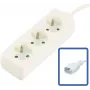 MicroConnect 3-drożny przedłużacz francuski z wyłącznikiem, zabezpieczeniem przed przeciążeniem i blokadami dla dzieci, kabel 1,5 m, biały (MC-PS030150FRUPSW)