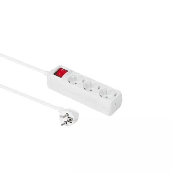 MICROCONNECT 3-Way Schuko Socket 5m On/Off