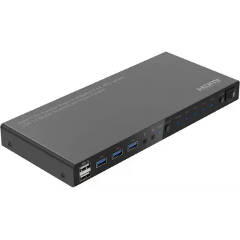 MicroConnect przełącznik KVM HDMI 4K@60Hz 4x1 z 4K60 4:4:4, hub USB 3.0, audio, obudowa metalowa (MC-HDMIKVM0401-USB3-4K)