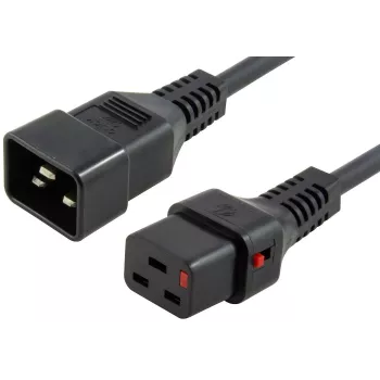 MICROCONNECT blokowany przewód zasilający C20 na C19, 2,5 m, 16 A, czarny