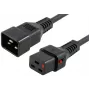 MICROCONNECT blokowany przewód zasilający C20 na C19, 2,5 m, 16 A, czarny