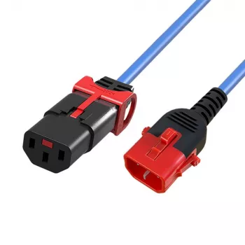 Kabel zasilający MICROCONNECT C13 IEC Lock+ - C14 1,5 m czarny