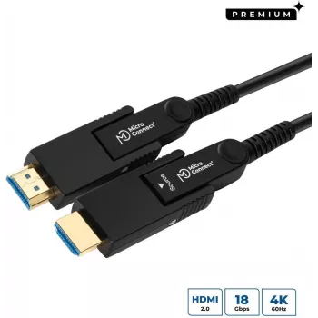 MicroConnect Premium Optic Fiber HDMI Type A aktywny kabel optyczny, 4K, 10m, czarny