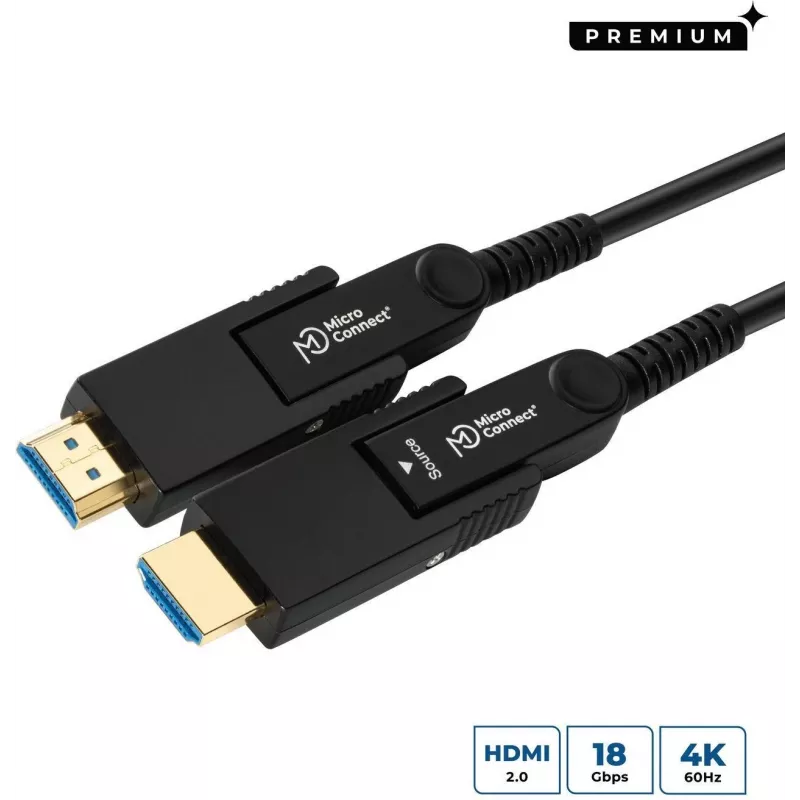 MicroConnect Premium Optic Fiber HDMI Type A aktywny kabel optyczny, 4K, 10m, czarny
