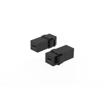 MICROCONNECT USB-C żeńsko-żeński adapter Keystone, USB 3.2 Gen 2, 10Gbps, 100W PD, DisplayPort Alt Mode, czarny