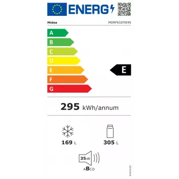 Midea MDRF632FIE45 Wolnostojąca Lodówka Wielodrzwiowa, 474 L, Dark Inox, Klasa Energetyczna E