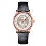 Zegarek automatyczny MIDO Baroncelli III Lady 33mm różowe złoto PVD biała perłowa tarcza diamentowe indeksy biały skórzany pasek