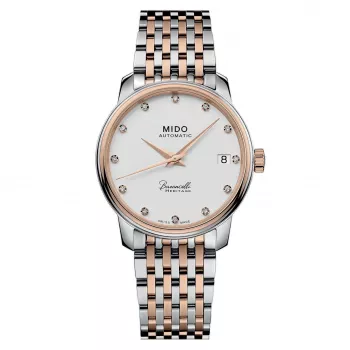 MIDO Baroncelli III Lady Diamonds Damski Zegarek Automatyczny M027207220160 33mm Rose Gold PVD