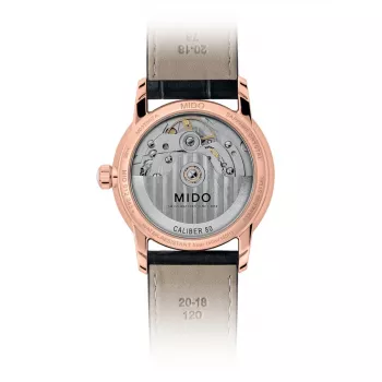 MIDO Baroncelli Signature Lady Automatic Watch 33mm Rose Gold PVD Stainless Steel Brown Leather