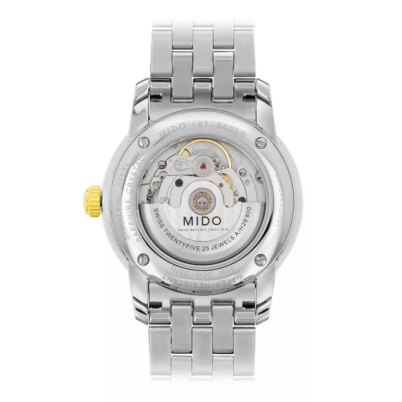 Zegarek męski MIDO M86009261 Baroncelli III 38mm Automatyczny Srebrna Tarcza Czarna Skóra