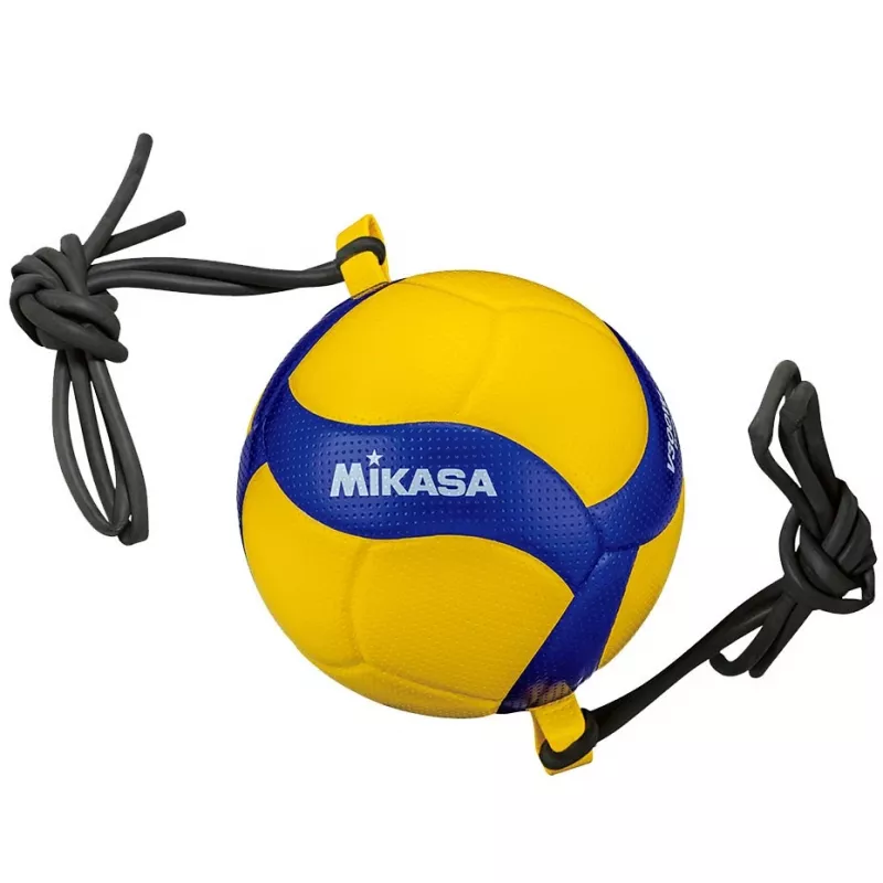 Mikasa V300W-AT-TR Piłka treningowa do siatkówki z elastycznymi linkami, rozmiar 5, żółto-niebieska