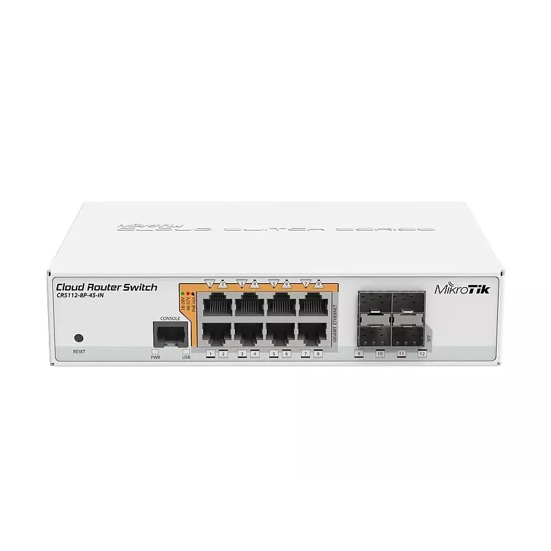 MikroTik CRS112-8P-4S-IN Switch Gigabit Ethernet (10/100/1000) PoE Biały