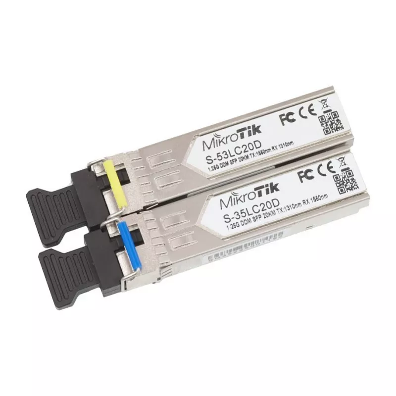 Moduł SFP MikroTik S-35LC20D BiDi, 1,25G jednomodowy LC simplex, 20km, 1310nm/1550nm, DDM