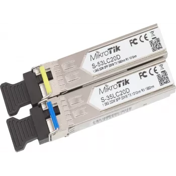 Moduł SFP MikroTik S-35LC20D BiDi, 1,25G jednomodowy LC simplex, 20km, 1310nm/1550nm, DDM