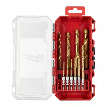Zestaw wierteł do metalu Milwaukee HSS-G TiN, 10 sztuk, 3-10 mm, 1/4 cala chwyt sześciokątny, szpic rozdzielany, 135°
