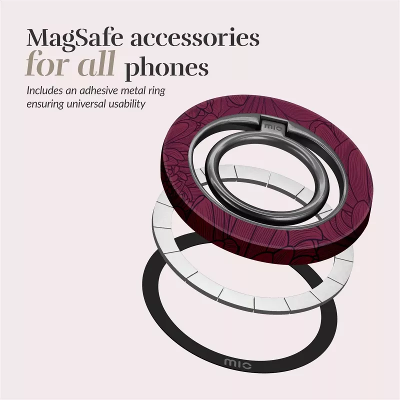 Uchwyt pierścieniowy MIO Berry Blooms kompatybilny z MagSafe