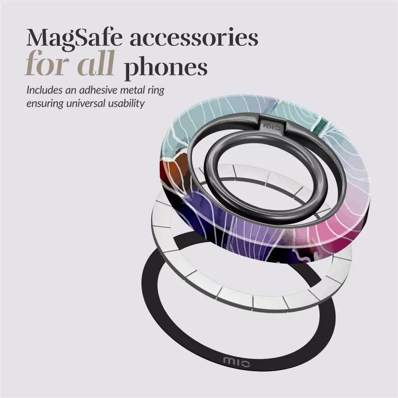 Uchwyt pierścieniowy MIO Flowers kompatybilny z etui MagSafe