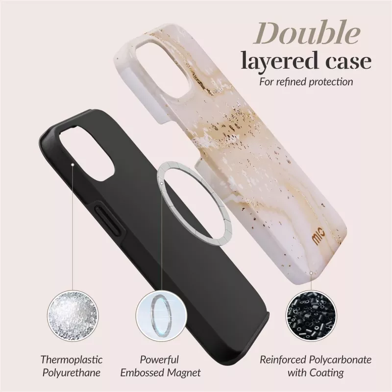 MIO Gold Marble Magsafe Compatible Case do iPhone 13/14/15