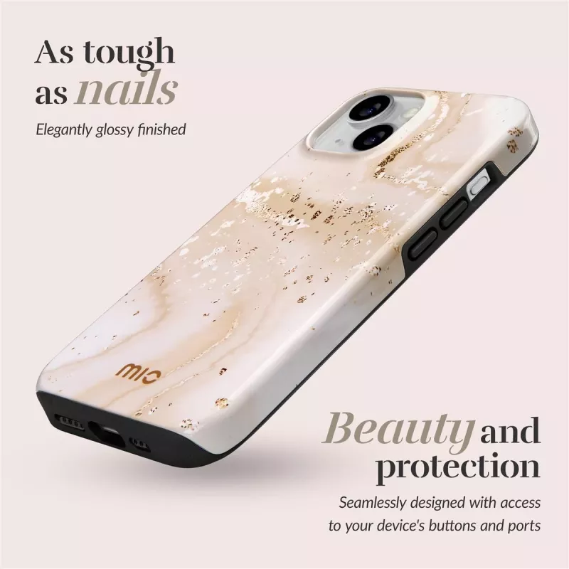 Etui MIO Gold Marble kompatybilne z Magsafe do iPhone 16 Plus