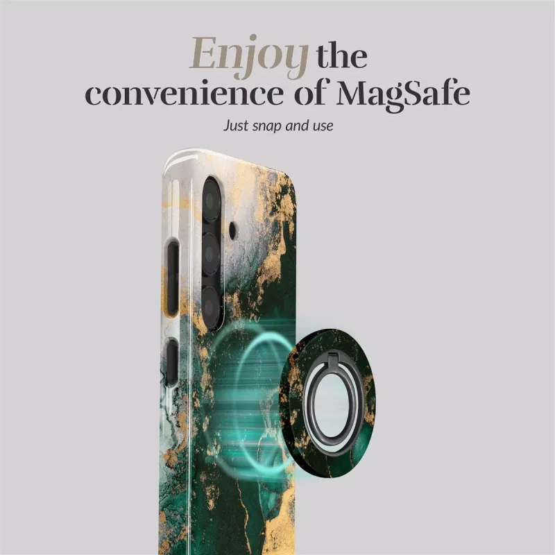 MIO Green Marble Magsafe Case Compatible Ring Holder