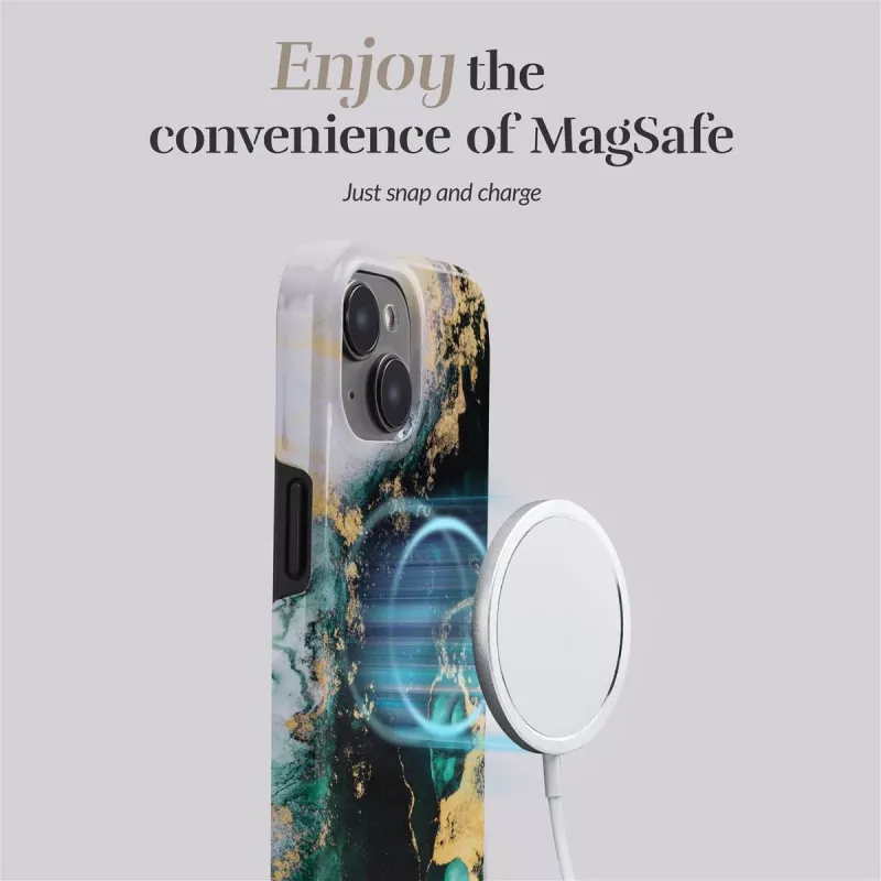 Etui MIO Green Marble kompatybilne z Magsafe do iPhone 16 Plus