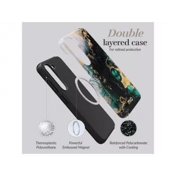 Etui MIO Green Marble kompatybilne z Magsafe do Samsung S25 Plus 5G