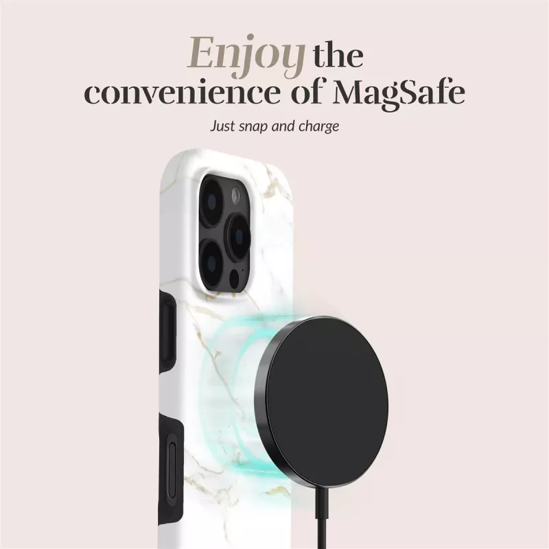 Etui MIO White Marble Magsafe Kompatybilne z iPhone 16 Plus