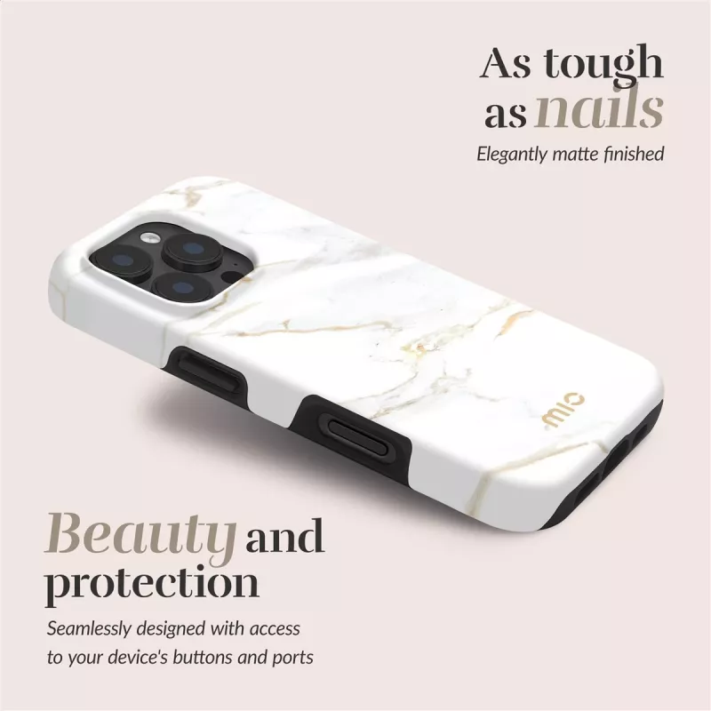 Etui MIO White Marble Magsafe Kompatybilne z iPhone 16 Plus
