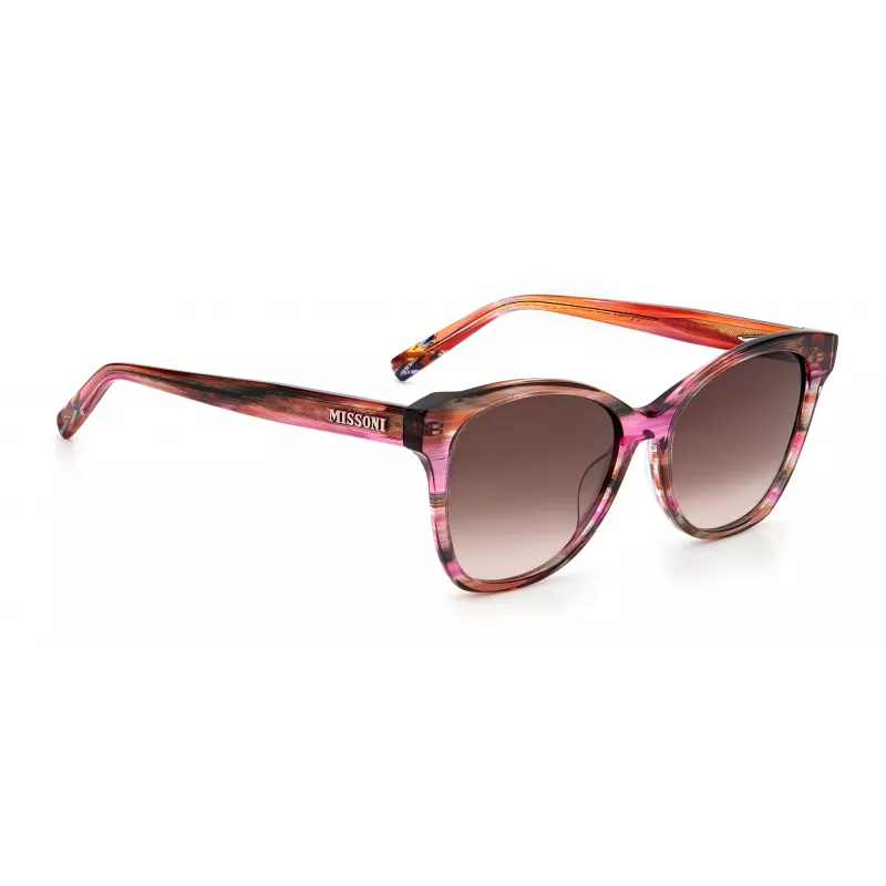 Okulary przeciwsłoneczne MISSONI damskie MIS0007S8CCHA - oprawka prostokątna z brązowego acetatu Havana z brązowymi soczewkami gradientowymi