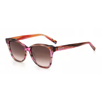 Okulary przeciwsłoneczne MISSONI damskie MIS0007S8CCHA - oprawka prostokątna z brązowego acetatu Havana z brązowymi soczewkami gradientowymi