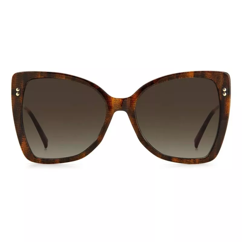 Okulary przeciwsłoneczne MISSONI dla kobiet MIS0083S086 - Oprawka motylkowa z acetatu, soczewki gradientowe brązowe, 58 mm