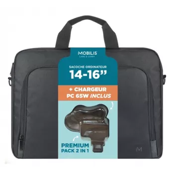 Mobilis TheOne Briefcase Toploading 14-16 + 65W Laptop Charger