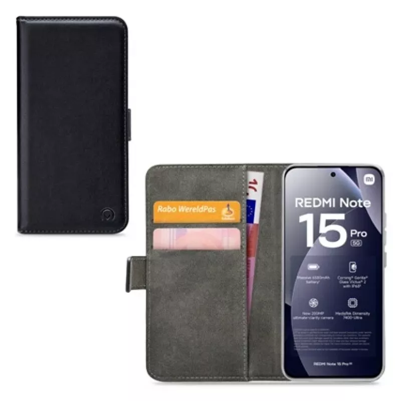Mobilize Classic Gelly Wallet Book Case do Xiaomi Redmi Note 15 Pro 5G, Czarny