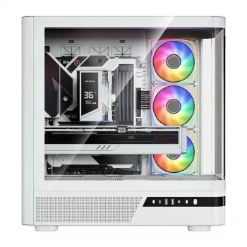 MODECOM Volcano AQ100 ARGB Midi Tower Biały