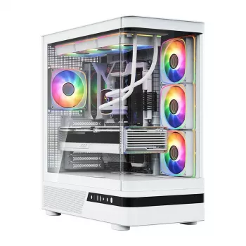 MODECOM Volcano AQ100 ARGB Midi Tower Biały