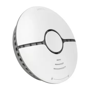MOES WSS-S-SSD-A Czujnik dymu fotoelektryczny Wi-Fi z alertami w aplikacji Tuya, syrena 85dB, zasilany baterią CR123A, współpracuje z Alexa i Google Assistant, biały